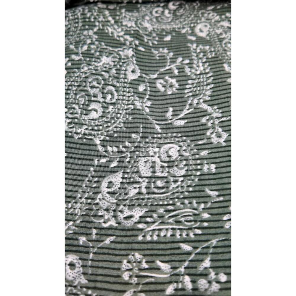 Casual Corner Midi Skirt Size 16 Green Paisley Floral Rayon Lined Women